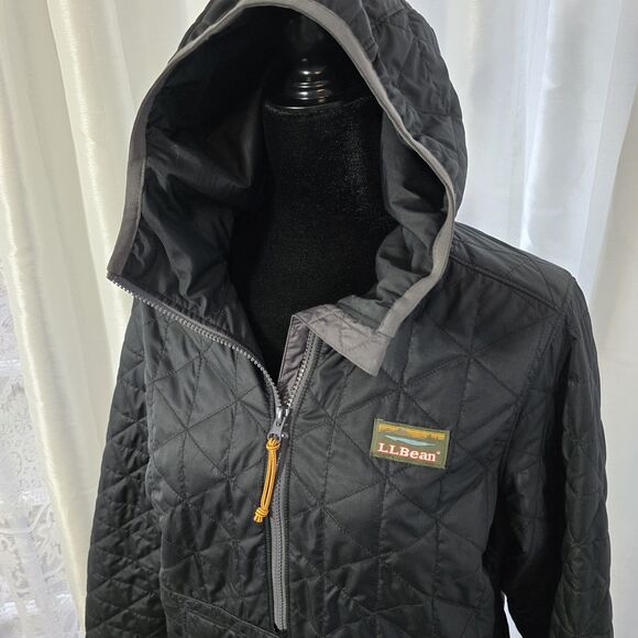 LL Bean Katahdin Insulated Pullover Med Womens Quarter Zip Black Puffer Jacket - Picture 2 of 10